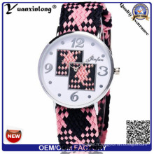 Yxl-204 Haute Qualité Quartz Sport Hommes Femmes Nylon Montre Personnalisé En Gros Tissé Lady Montre-Bracelet